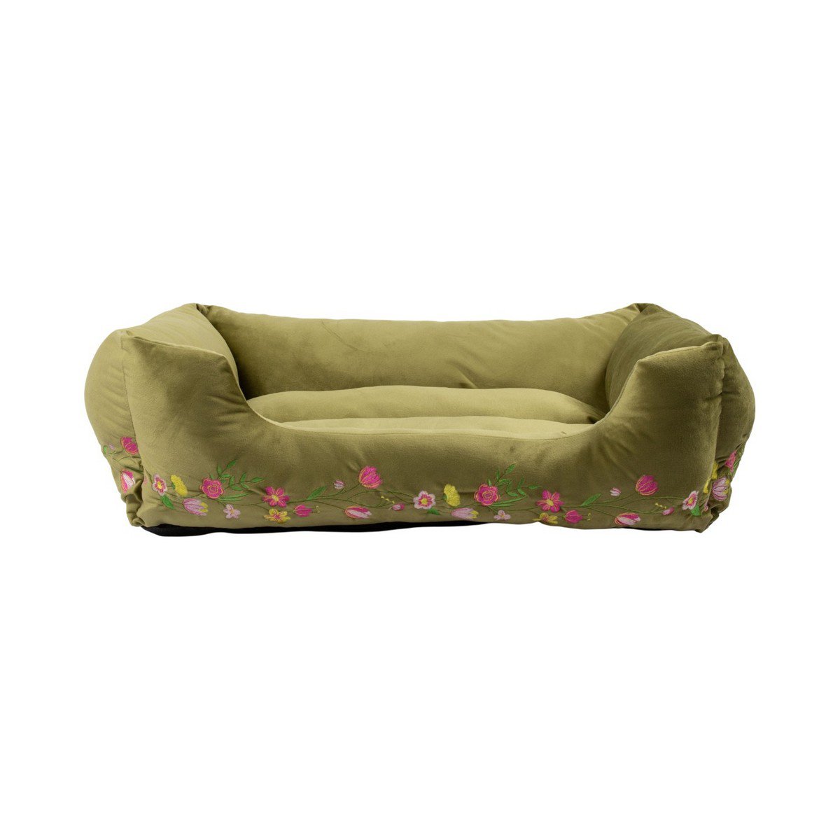 Dierenmand L borduurwerk olijf groen 80x60x22cm