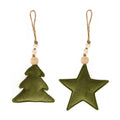 Stoffenhanger boom/ster 15x15x4cm groen
