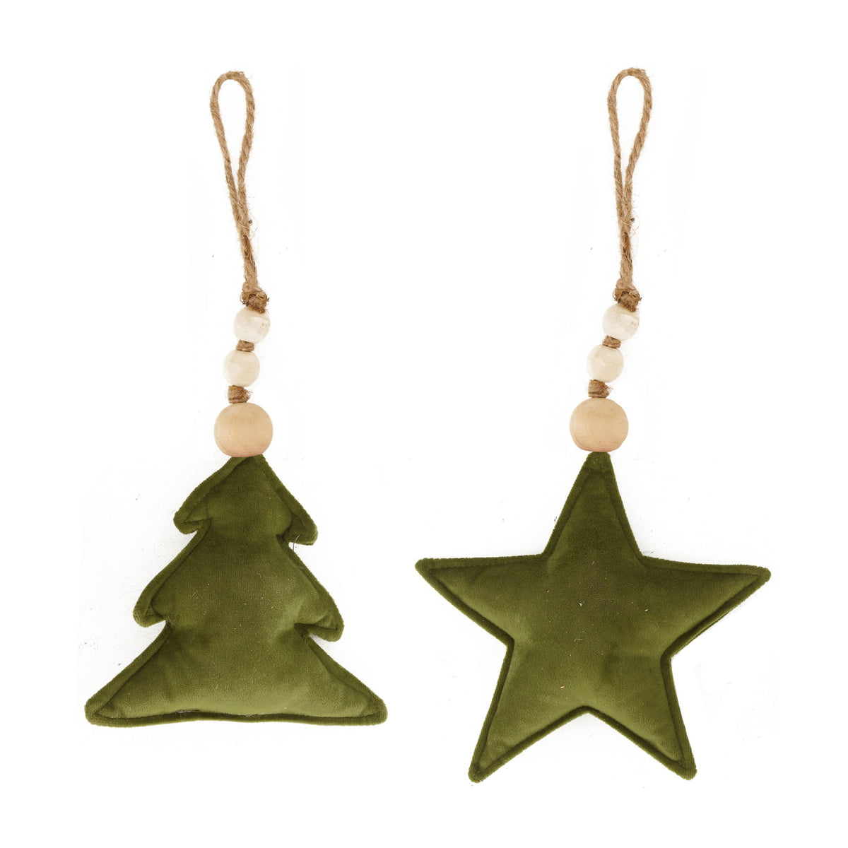 Stoffenhanger boom/ster 15x15x4cm groen
