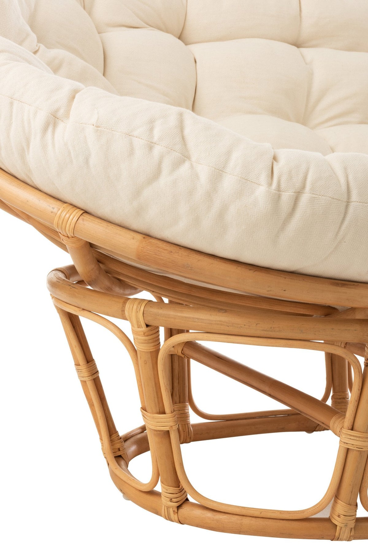J-Line Rotan zetel - met kussen - jute/ textiel - naturel