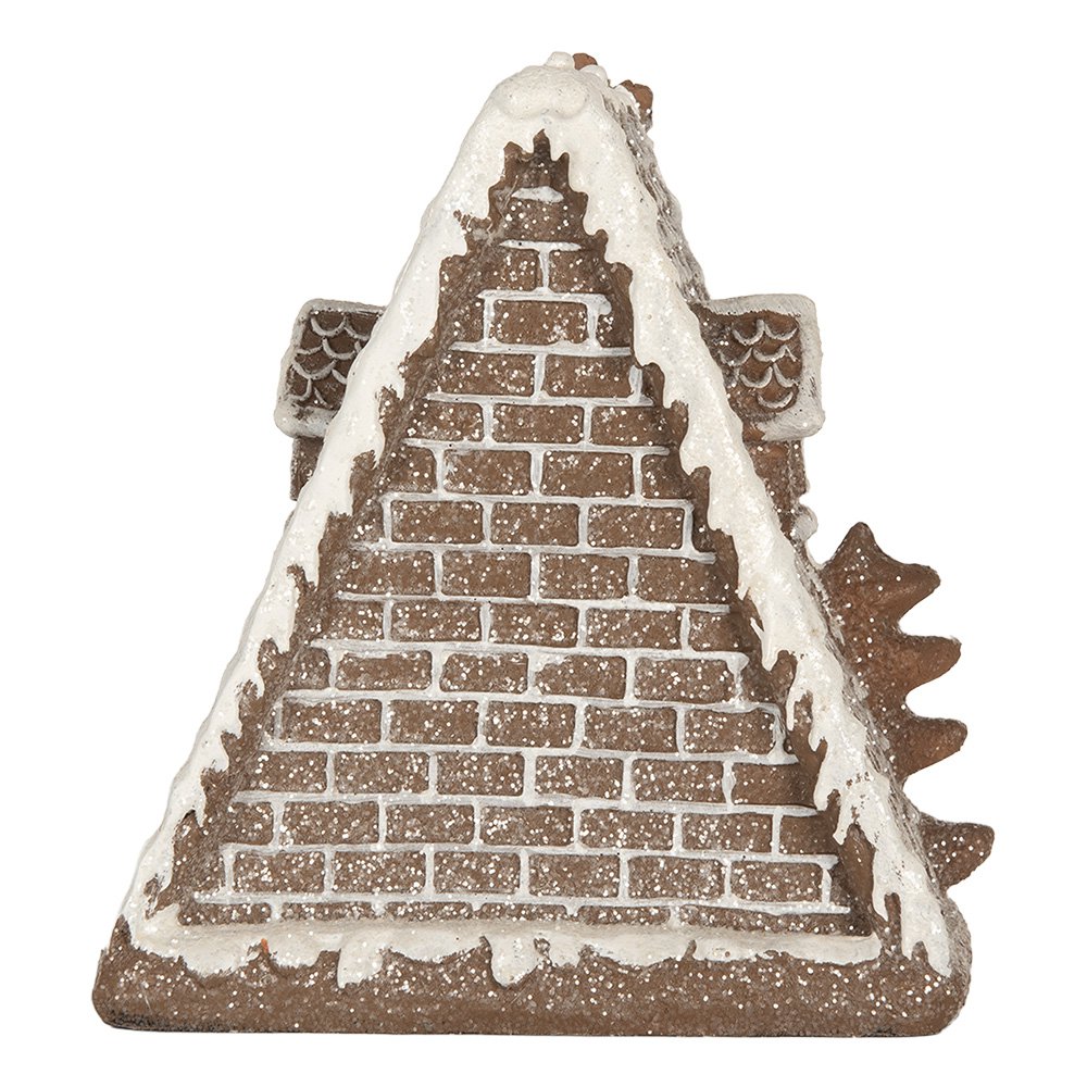 Gingerbread house met LED 17x10x18 cm Bruin Kunststof