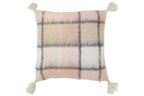 J-Line kussen Geruit - polyester - beige/roze