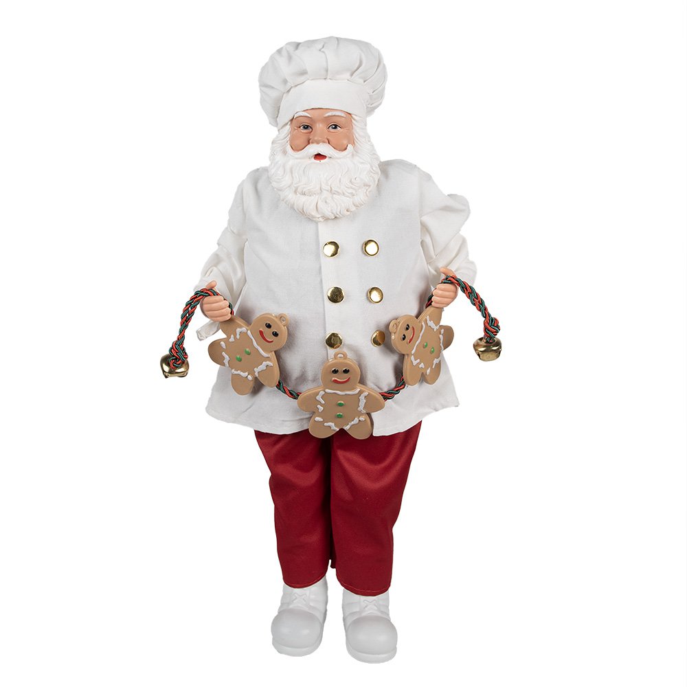 Kerstdecoratie Beeld Kerstman 50 cm Wit Rood Kunststof