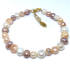 Zoetwaterparel Nugget armband seashell