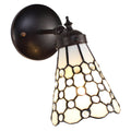 Wandlamp Tiffany 17x12x23 cm Wit Bruin Glas Muurlamp