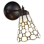 Wandlamp Tiffany 17x12x23 cm Wit Bruin Glas Muurlamp