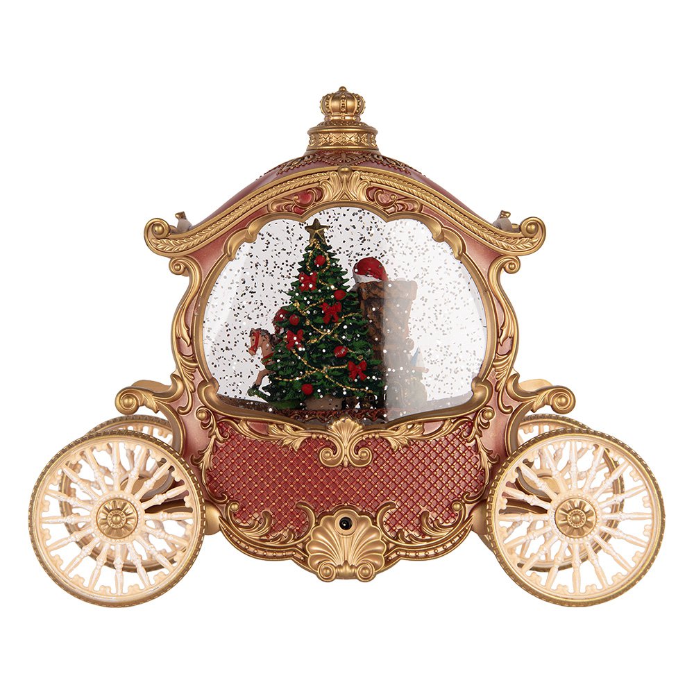 Kerstdecoratie met LED-verlichting en muziek 26x11x20 cm / 3xAA Rood Kunststof