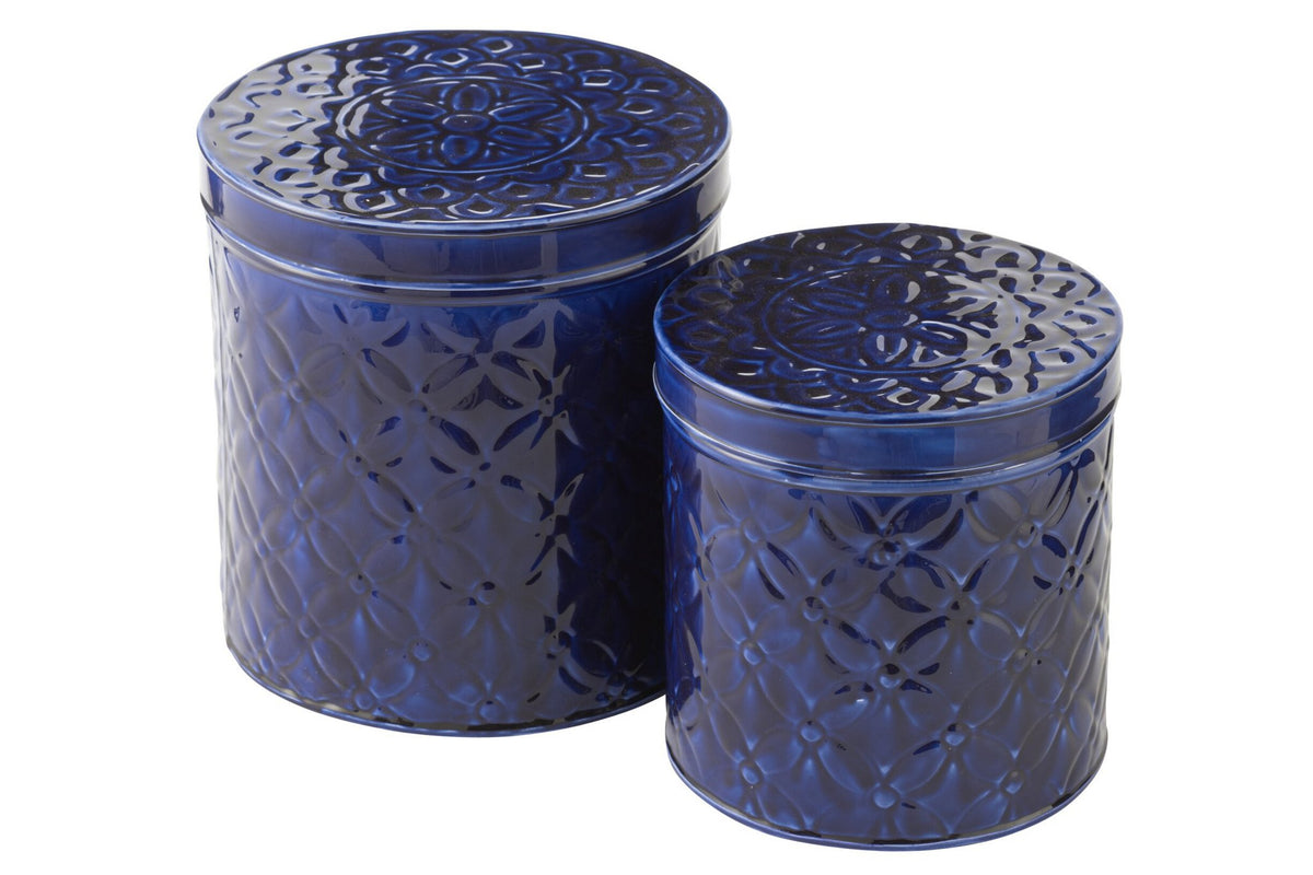 J-Line doos Pag - metaal - blauw - 2 stuks
