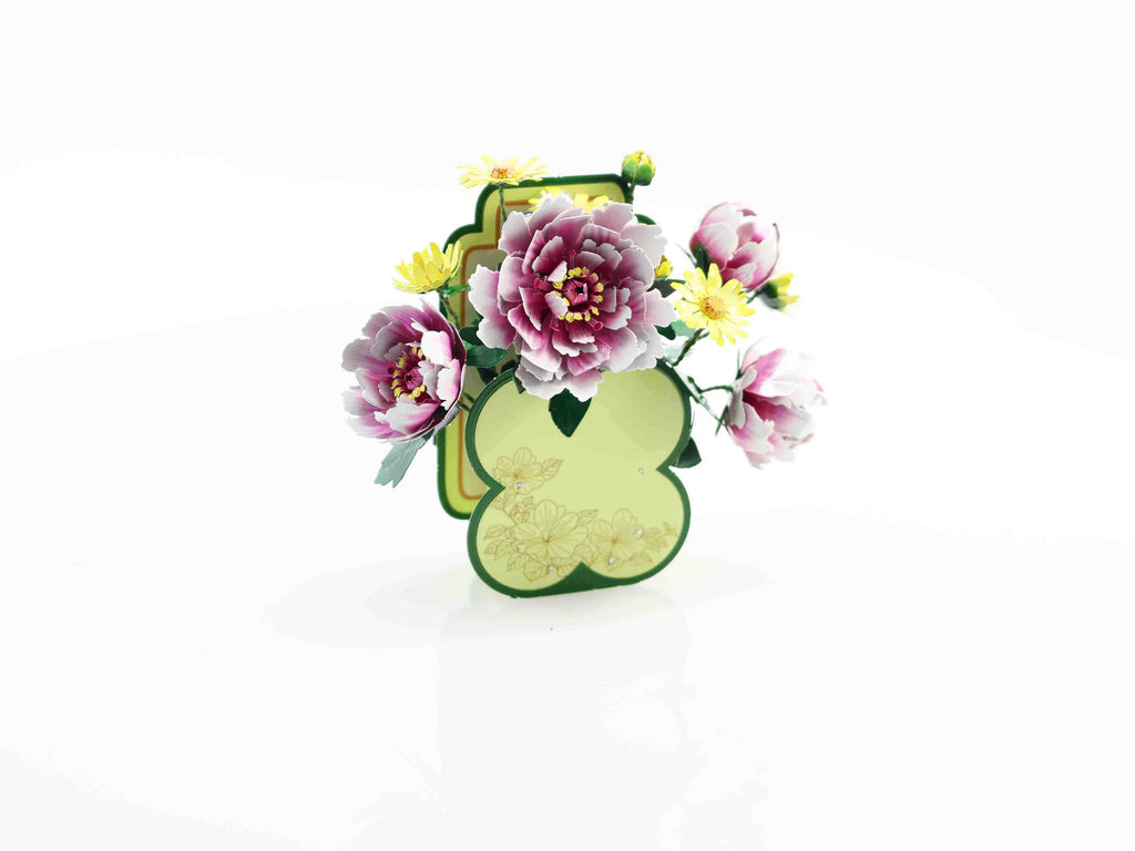 Bouwpakket 3D Model DIY Bloemenmand Magneet- gekleurd- metaal