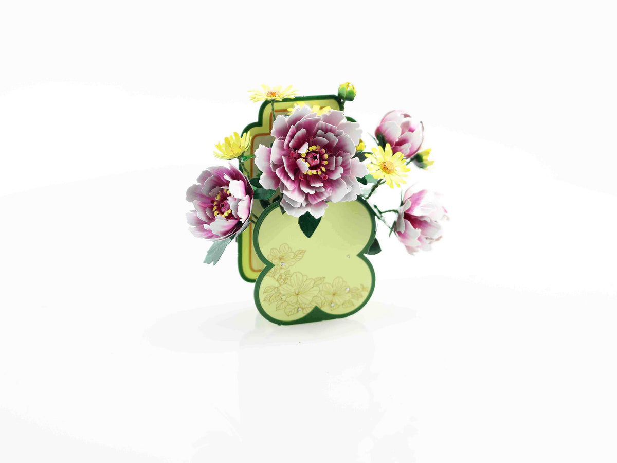 Bouwpakket 3D Model DIY Bloemenmand Magneet- gekleurd- metaal