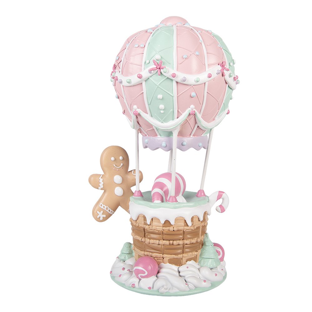 Kerstdecoratie Beeld Luchtballon 18x14x31 cm Roze Kunststof