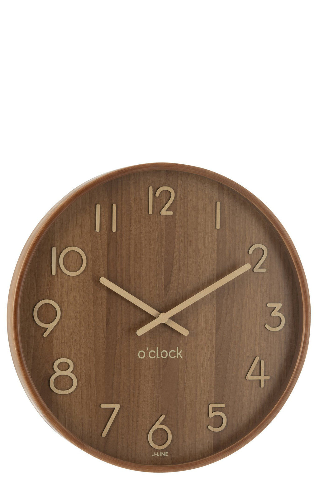 J-Line klok - multiplex/hout - donker naturel - large - Ø 53 cm