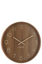 J-Line klok - multiplex/hout - donker naturel - large - Ø 53 cm