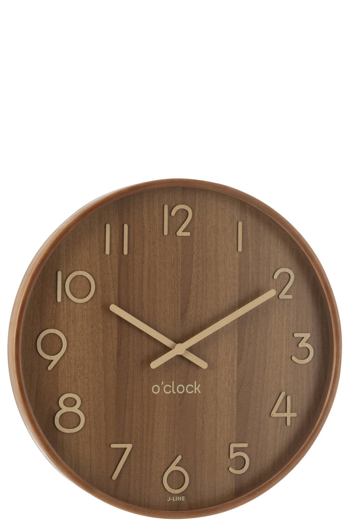 J-Line klok - multiplex/hout - donker naturel - large - Ø 53 cm