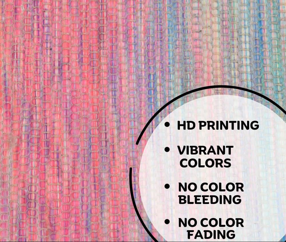Dhurrie Vloerkleed – Duurzame Upcycled Stof – Digitaal bedrukt – 2' x 5'
