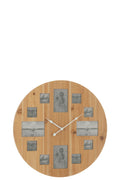 J-Line Wandklok Foto Mdf Naturel