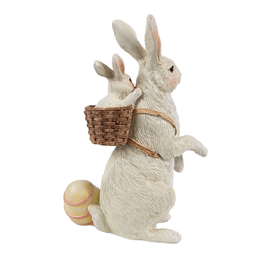 Decoratie Beeld Konijn 16 cm Beige Kunststof