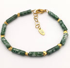 Edelsteen armband Tube met mini hartjes