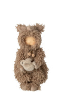 J-Line Kind met schaap - polyester - bruin
