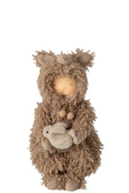 J-Line Kind met schaap - polyester - bruin