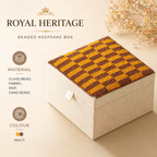 Keepsake Box - Royal Heritage - Veelkleurige kralen - 5x5x3 Inch