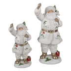 Kerstdecoratie Beeld Kerstman 31 cm Wit Polyresin