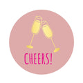 Etiketten – Cheers! – Poeder Roze – 250 Stuks