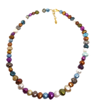 Kleurrijke zoetwaterparel ketting Galaxy