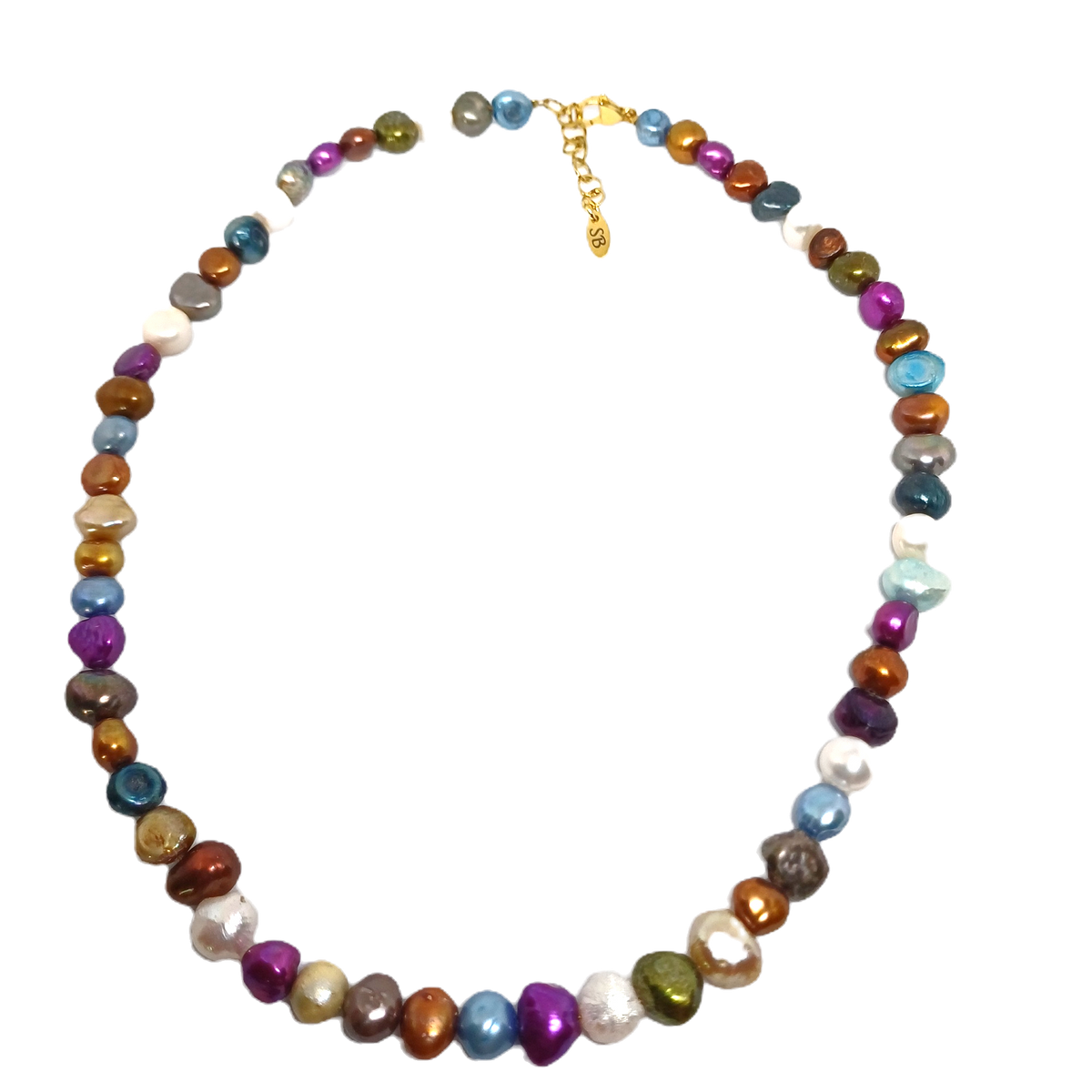 Kleurrijke zoetwaterparel ketting Galaxy