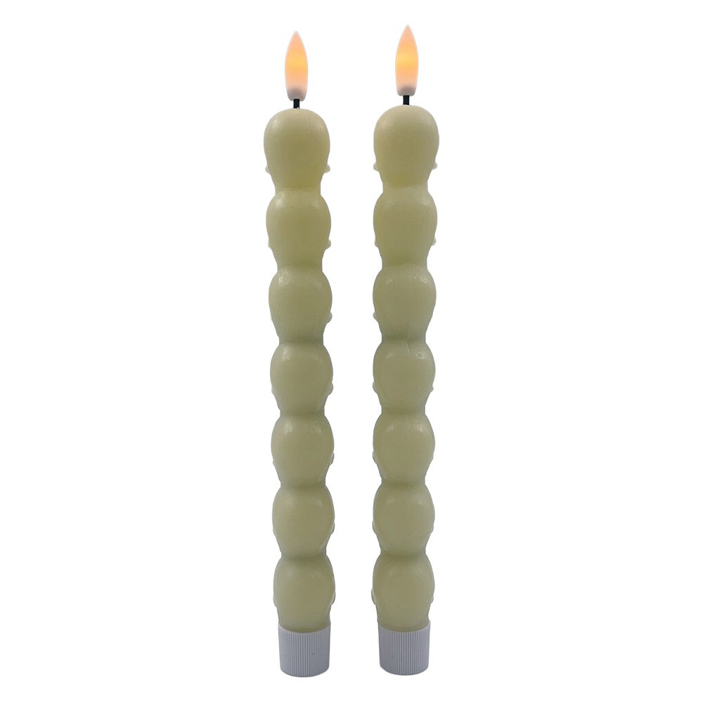 Kandelaar 2xAAA Beige Kunststof
