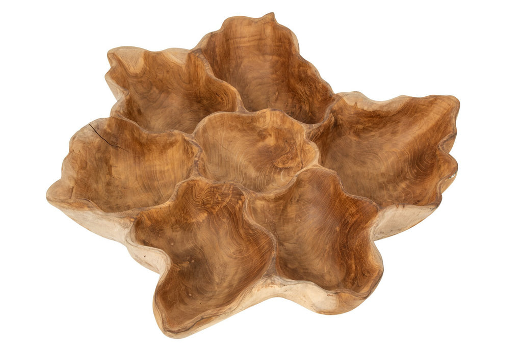 J-Line Onregelmatig decoratief dienblad Ella - teakhout - naturel