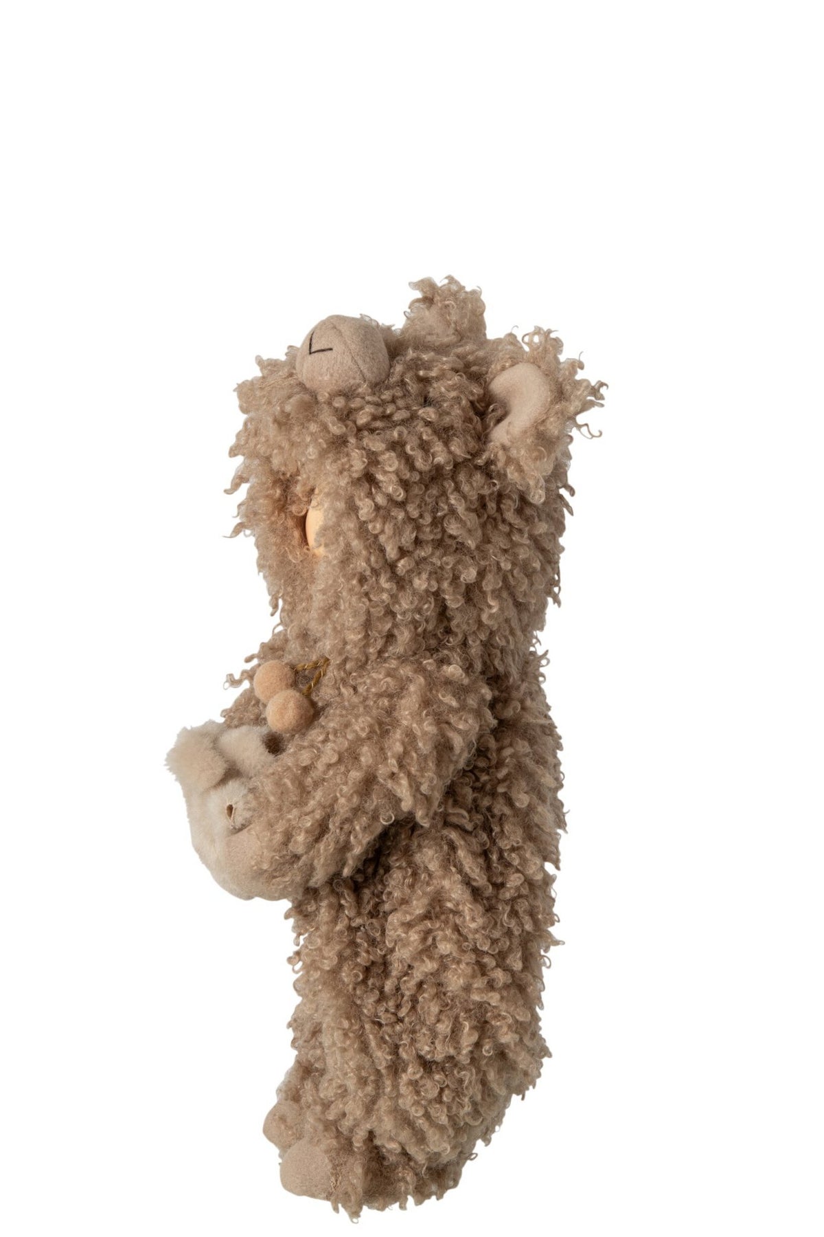J-Line Kind met schaap - polyester - bruin