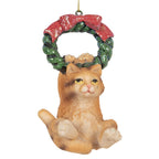 Kersthanger Kat 6x5x9 cm Bruin Kunststof