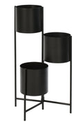 J-Line bloempot 3 Pots - ijzer - zwart