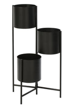 J-Line bloempot 3 Pots - ijzer - zwart