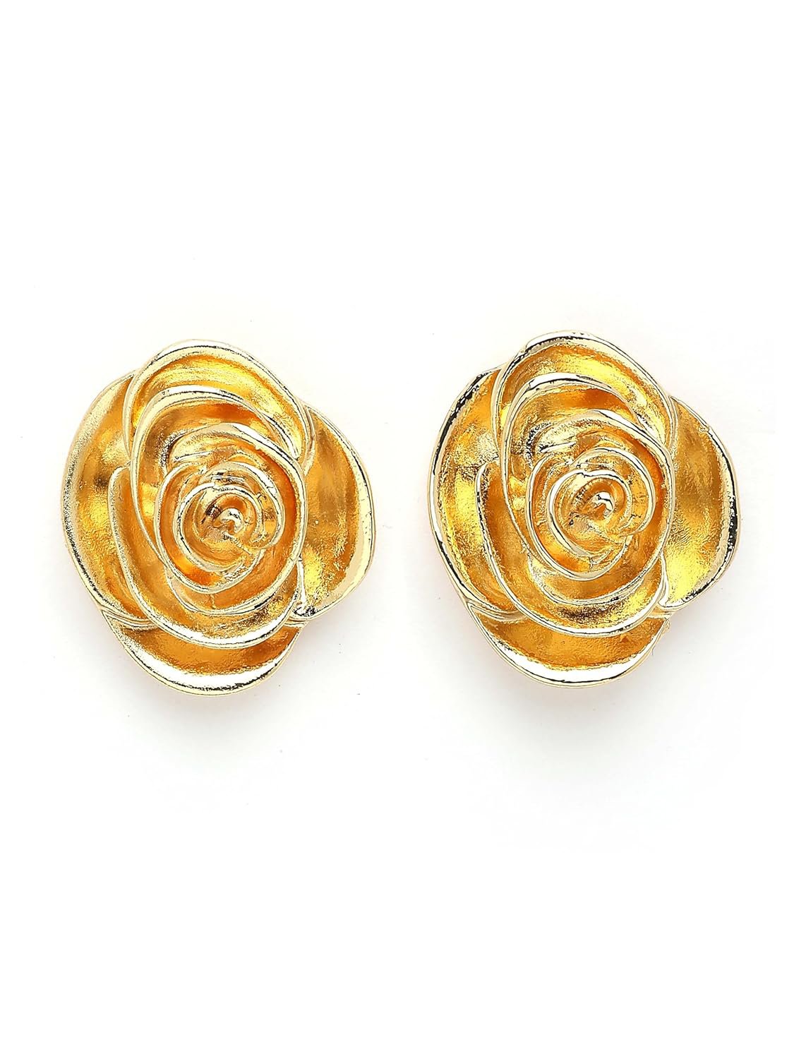 Oorknopjes met bloemen – Vergulde mode-sieraden – Vervaardigd ontwerp – Paar