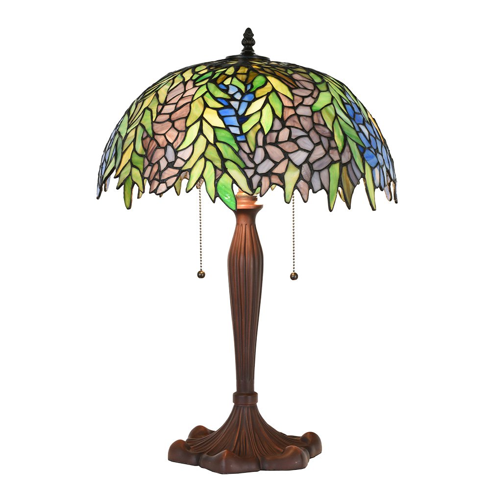 Tiffany Tafellamp Ø 41x60 cm Groen Glas Tiffany Bureaulamp