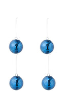 J-Line kerstbal Spiegel - glas - blauw - small - doos van 4