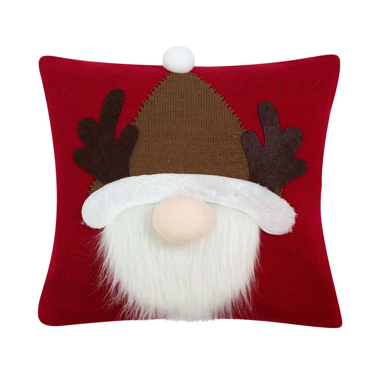 Knitted Santa kussen rood 40x40cm