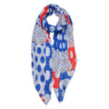 Sjaal Dames Print 90x180 cm Blauw Synthetisch Shawl Dames