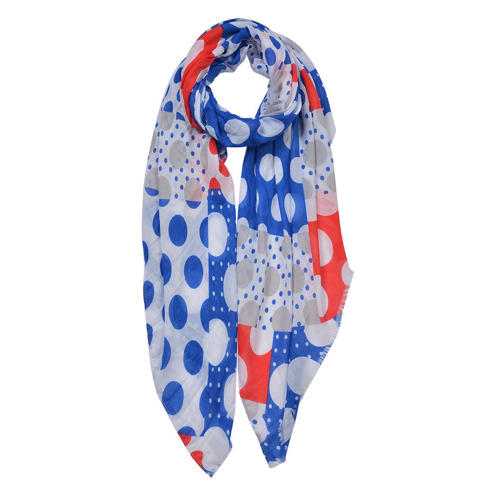 Sjaal Dames Print 90x180 cm Blauw Synthetisch Shawl Dames