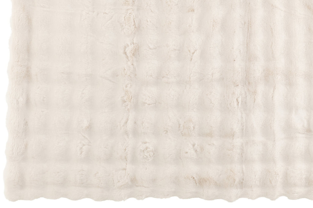 J-Line plaid Wave - polyester - wit - 180 x 130 cm