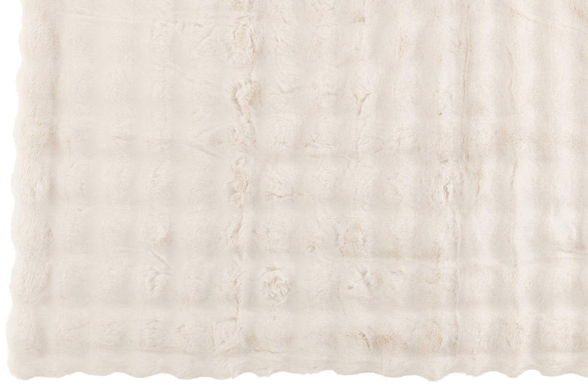 J-Line plaid Wave - polyester - wit - 180 x 130 cm