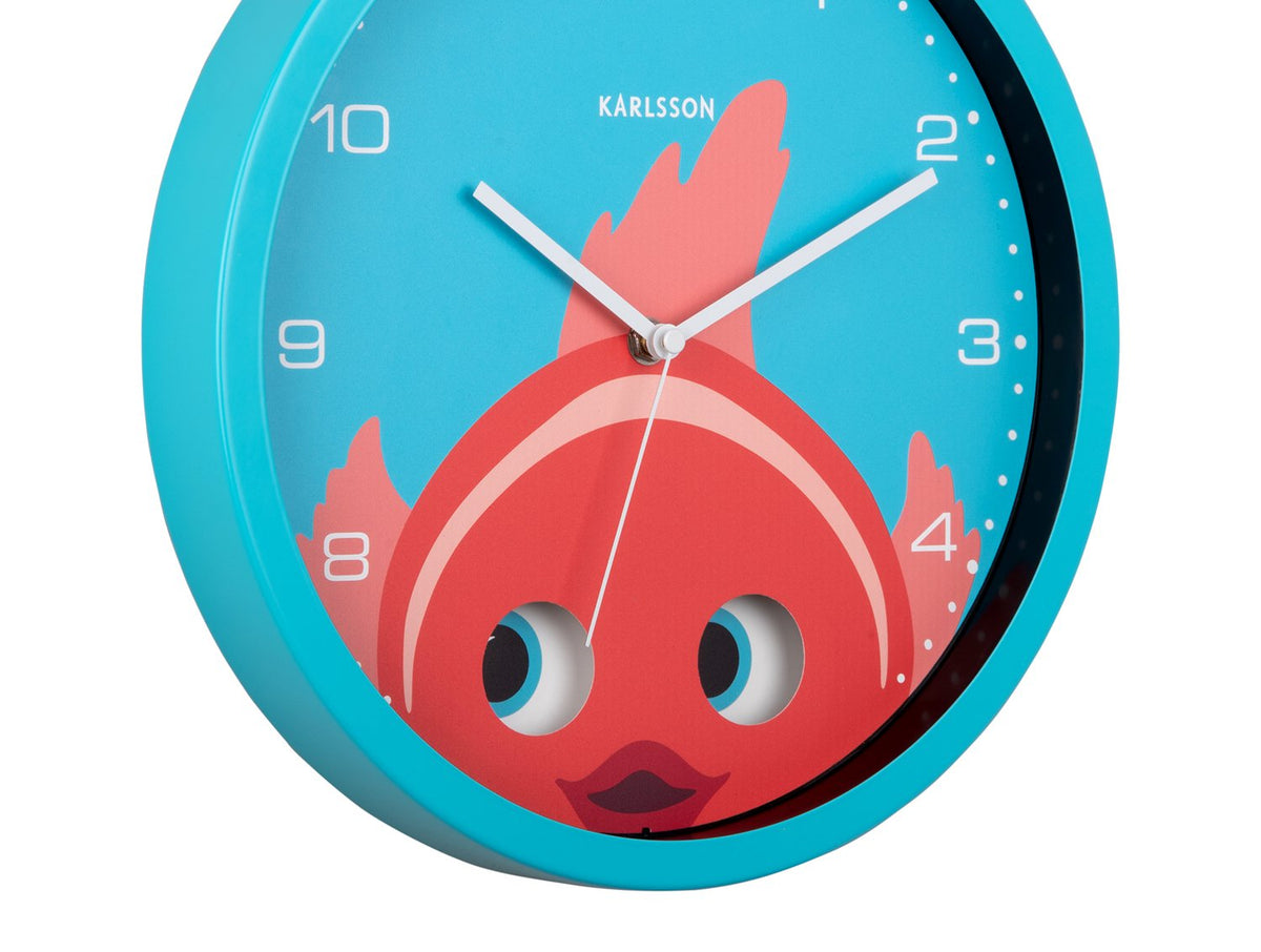 Wandklok Kiekeboe Goudvis