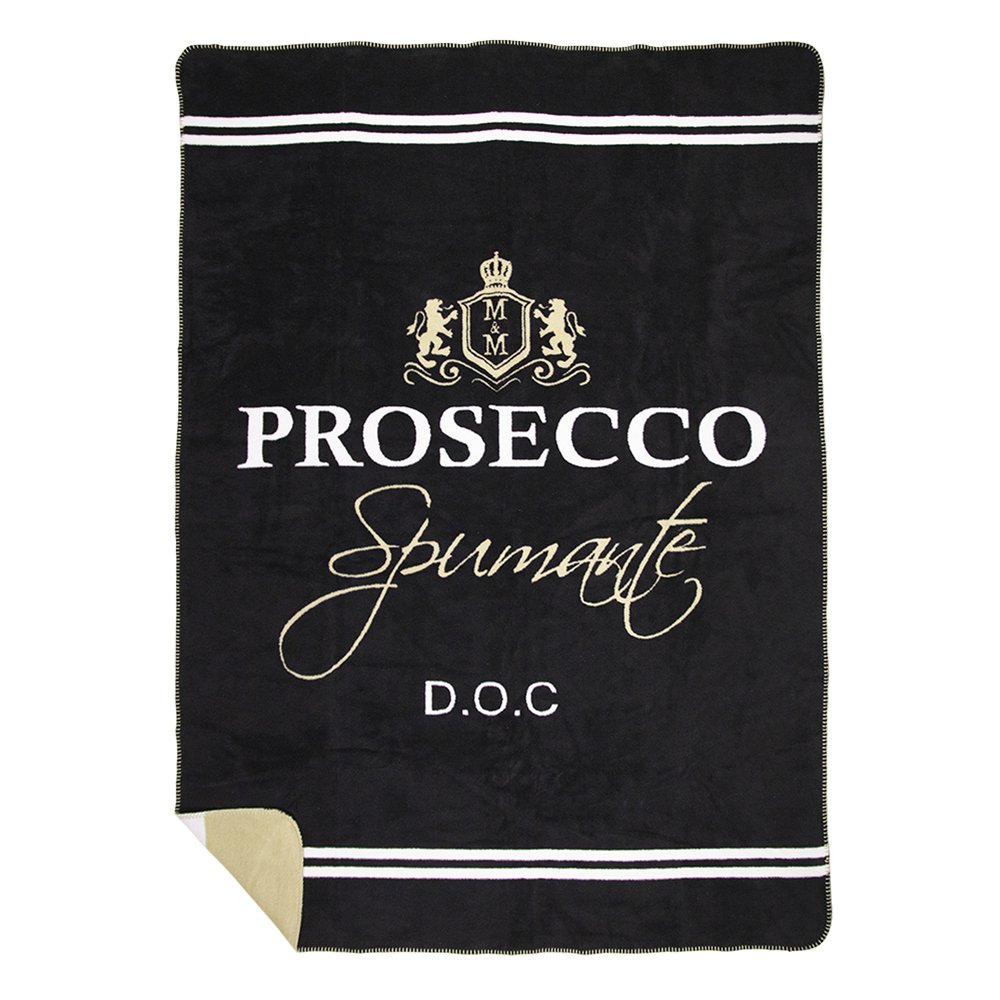 Plaid wijn prosecco zwart 150x200cm