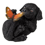 Beeld Hond 14x9x10 cm Zwart Polyresin