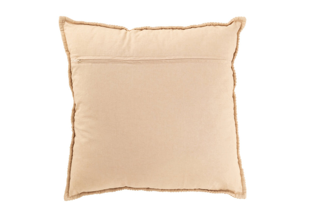 J-Line Kussen Strepen Katoen/Polyester Beige