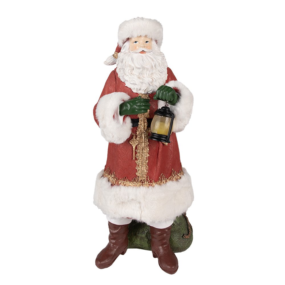Beeld Kerstman 21x18x45 cm Rood Polyresin