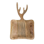 Schaal/Snijplank mango hout gewei 45cm
