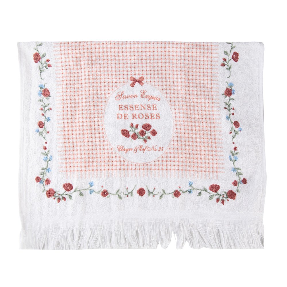 Gastendoekje 40x66 cm Wit Groen Katoen Rozen Toilet Handdoek